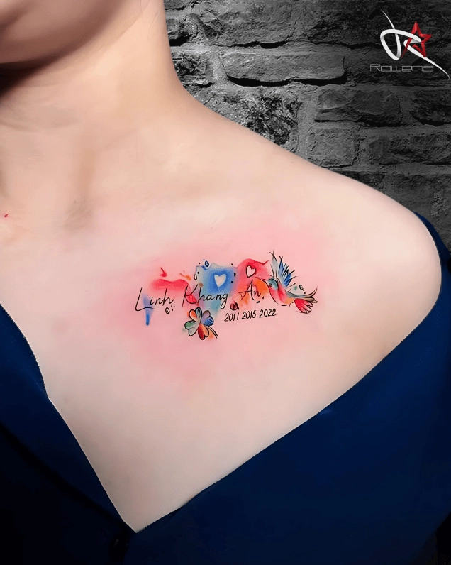 Hình xăm tên người yêu theo phong cách lettering
