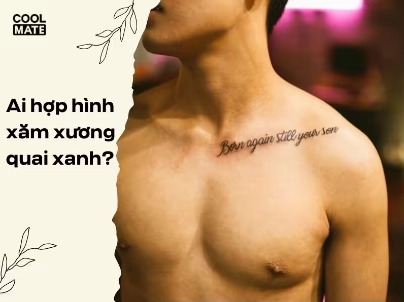 Hình xăm xương quai xanh nam tinh tế