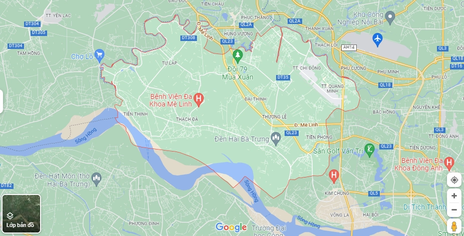 Khu vực trung tâm huyện Mê Linh, Hà Nội