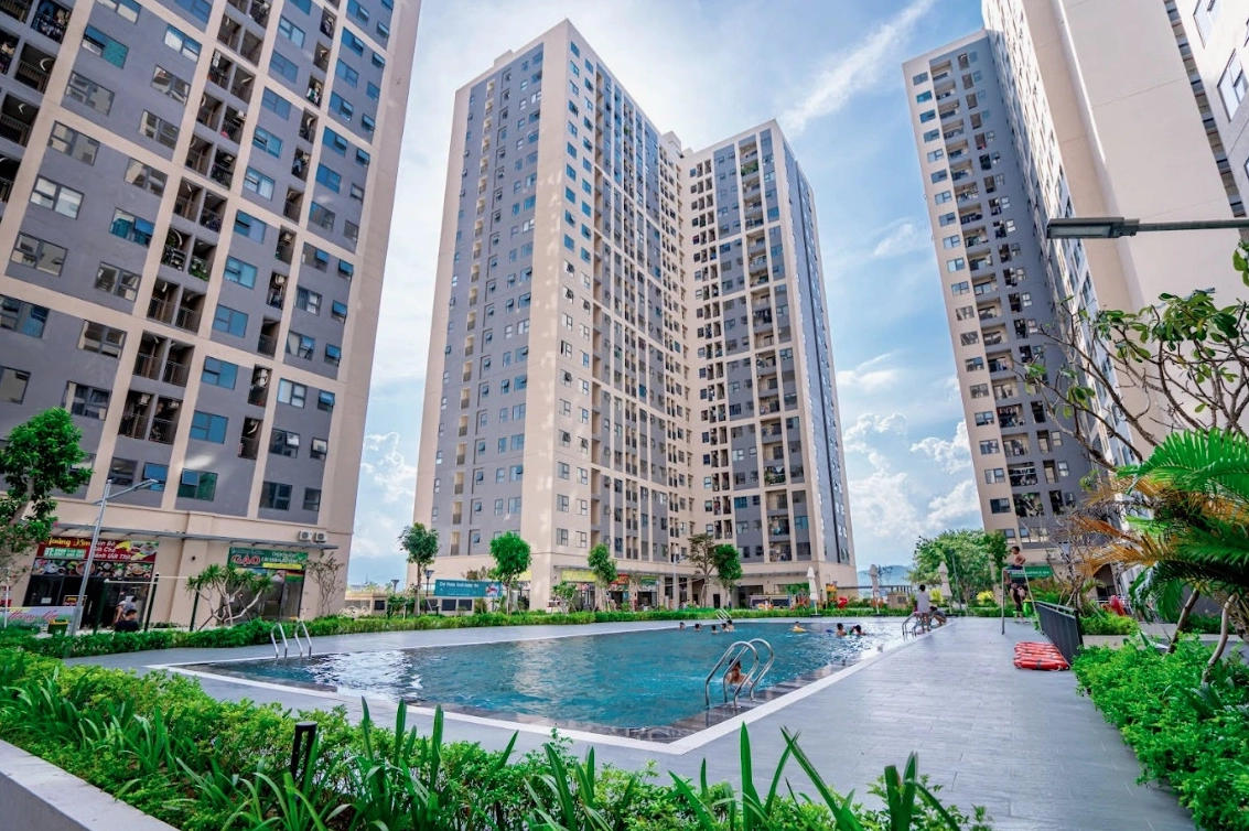 Khuôn viên xanh mát tại Chung cư Ori Garden
