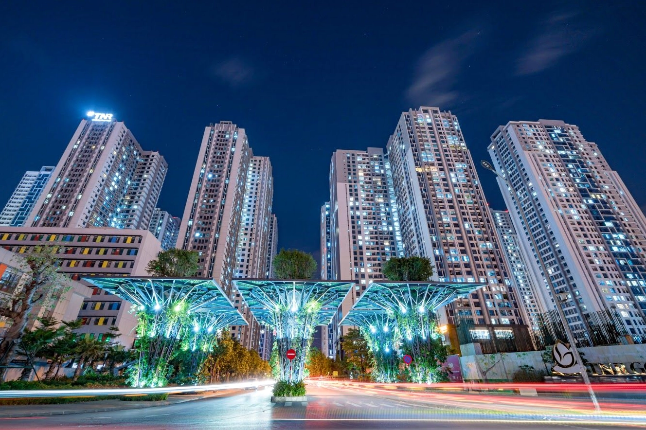 Khuôn viên xanh tại chung cư Goldmark City