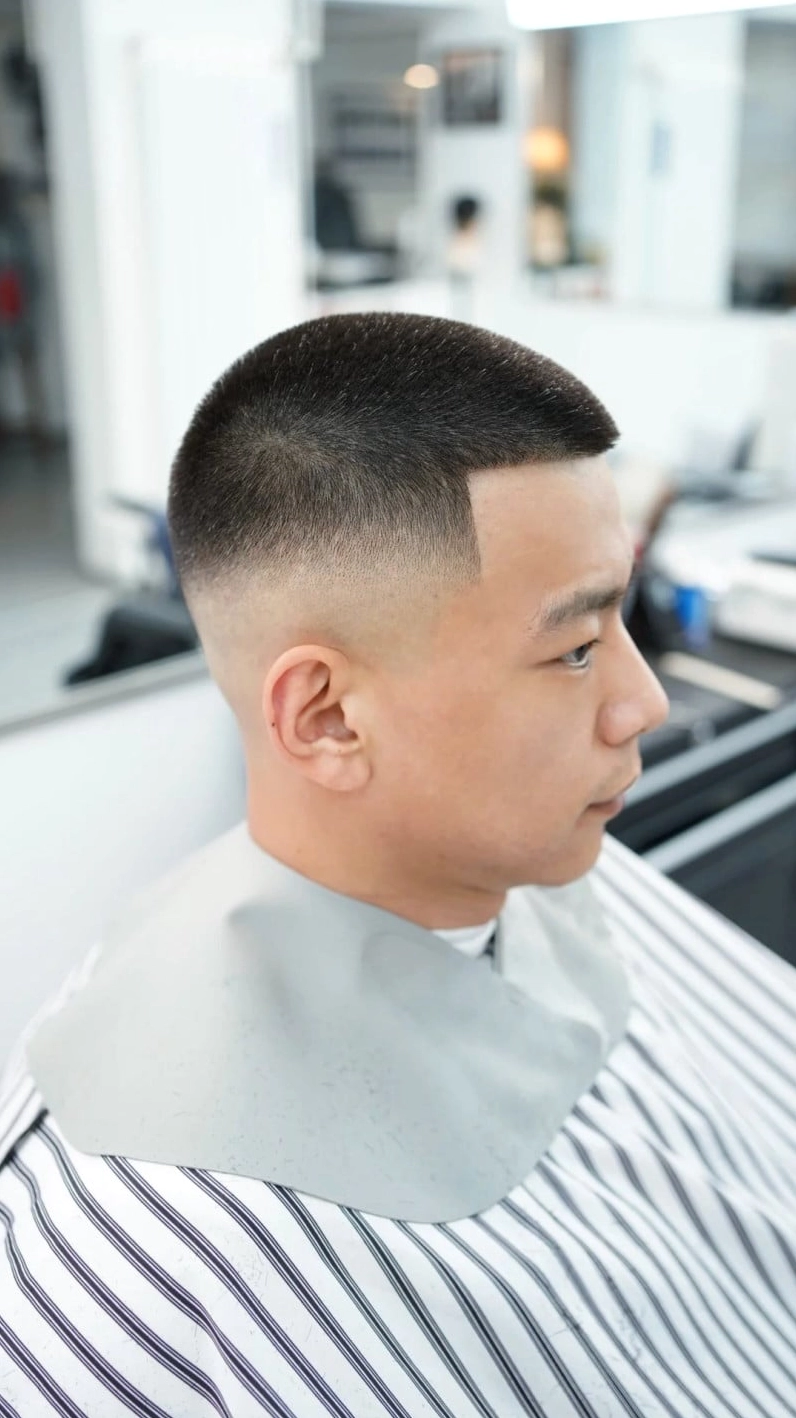 Kiểu tóc đầu đinh tròn texture đầy phong cách