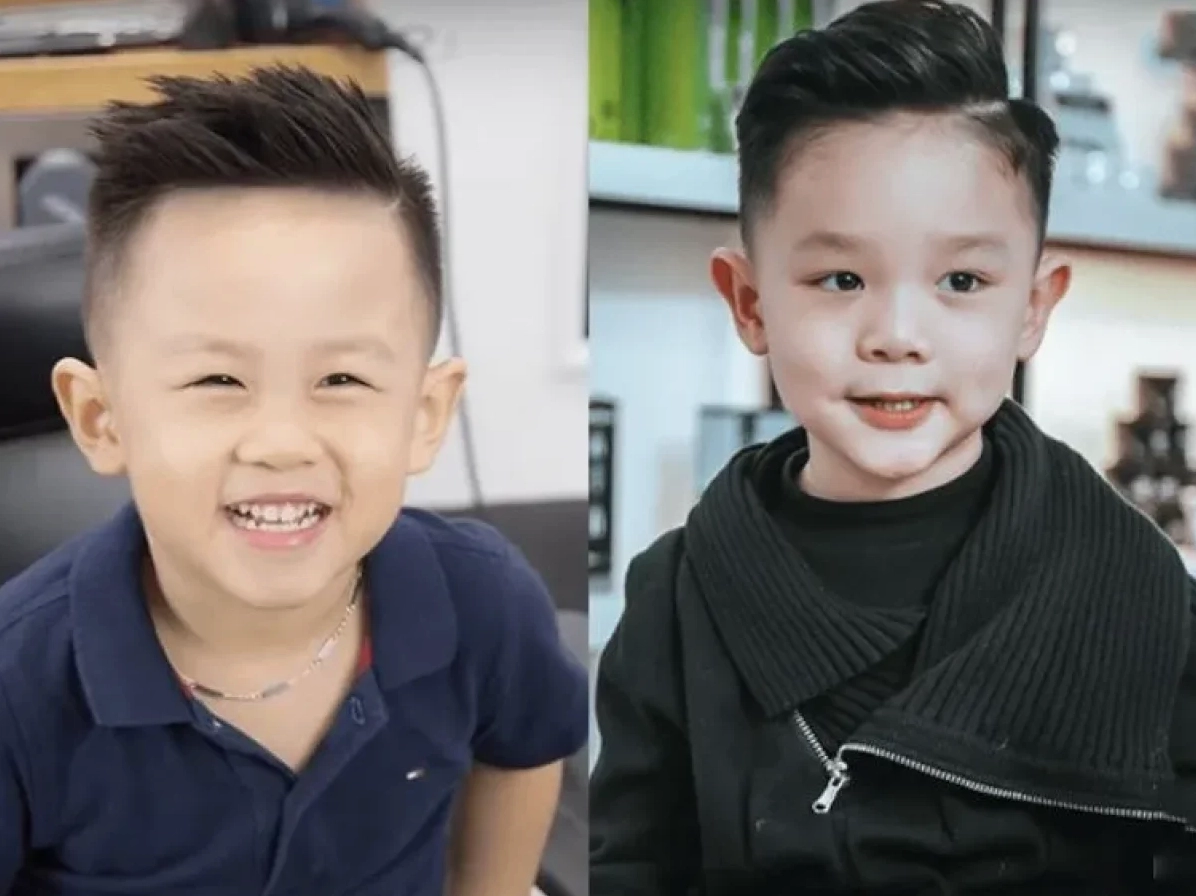 Kiểu tóc bé trai đẹp tóc xoăn đáng yêu