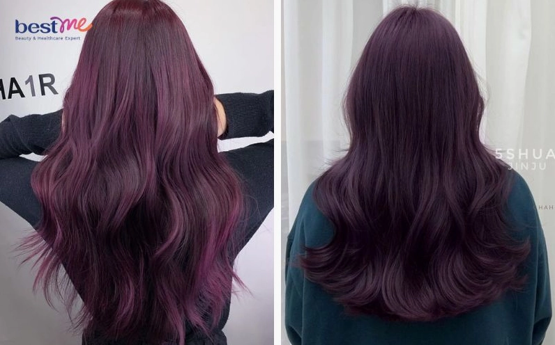 Kiểu tóc tím đỏ trầm đầy quyến rũ