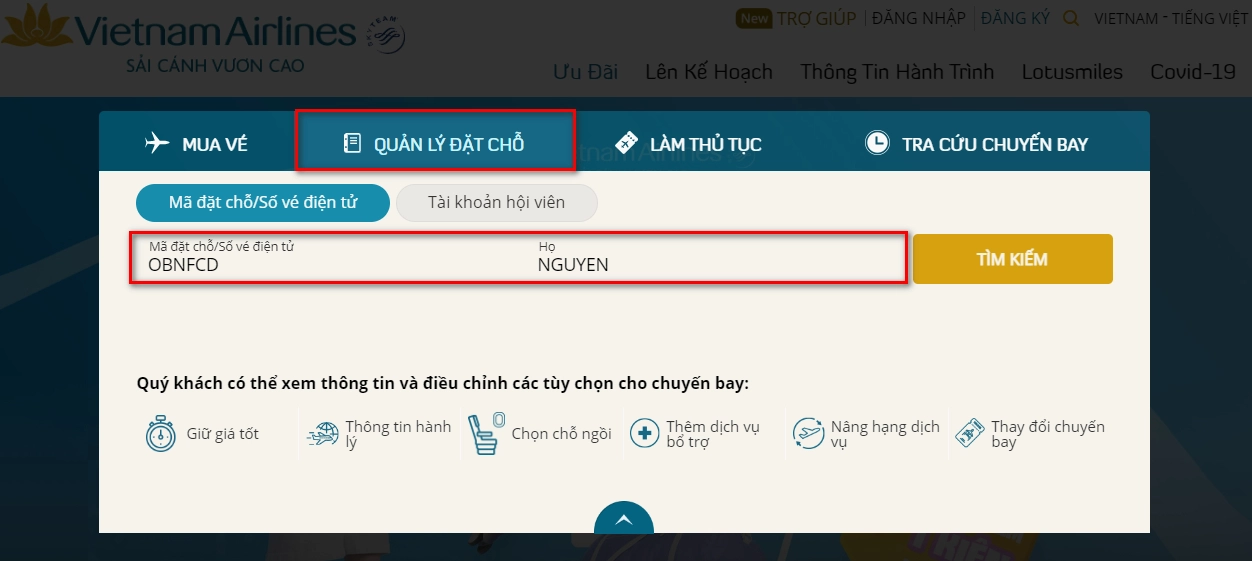 Liên hệ hãng hàng không để kiểm tra vé máy bay