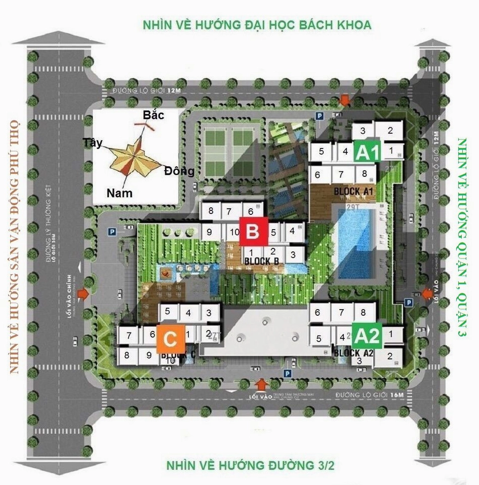 Mặt bằng tổng thể tiện ích Xi Grand Court