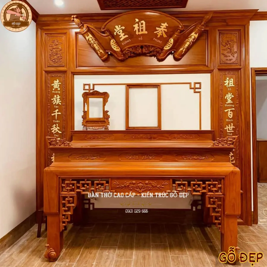 Mẫu bàn thờ treo tường đẹp hiện đại