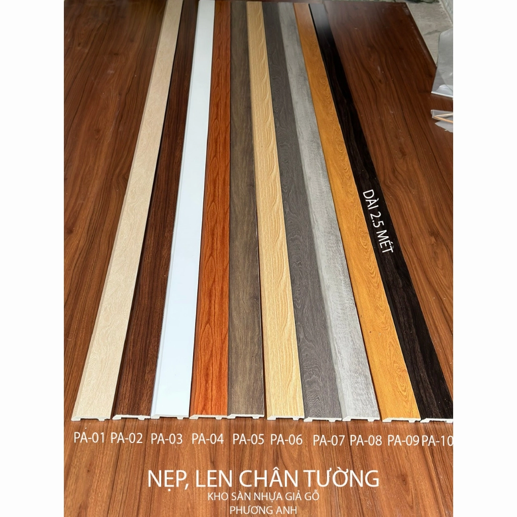 Mẫu nẹp chân tường đa dạng về kiểu dáng và màu sắc
