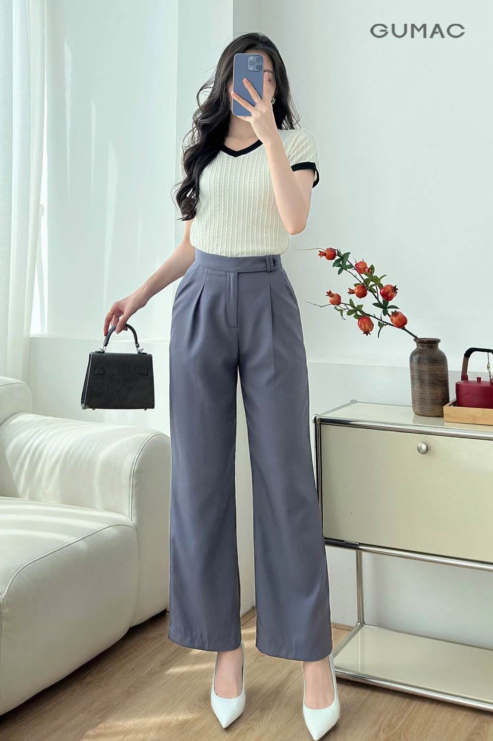 Mẫu quần ống suông đẹp nhất phối đồ dạo phố