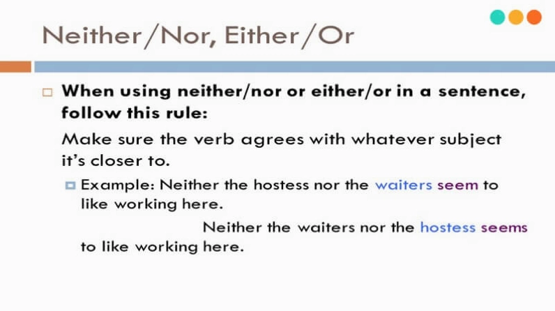 Minh họa cách dùng Neither Nor trong câu