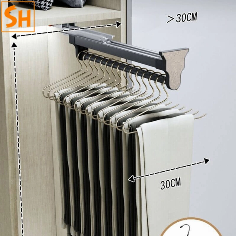 Móc treo quần áo gắn thanh ngang chống trượt