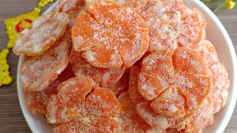 Mứt cà rốt được đóng gói đẹp mắt
