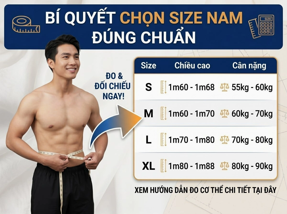 Nam 1m70 60kg chọn size áo