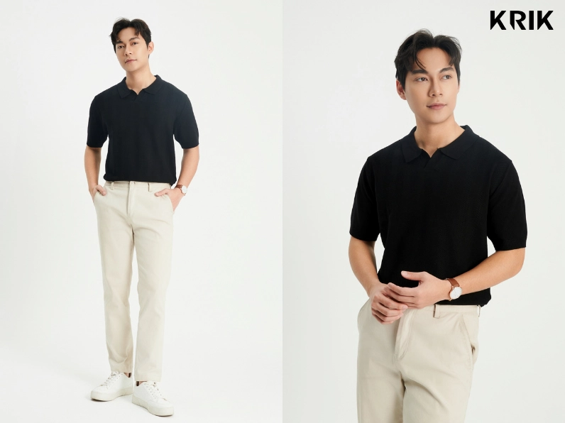 Nam giới phối sơ mi và quần chinos đi đám cưới