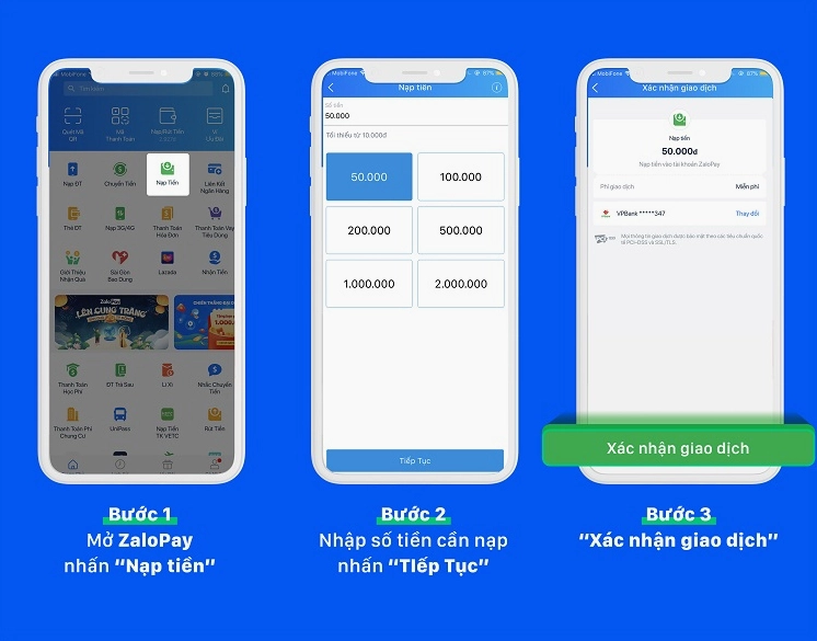 Nạp tiền vào ví Zalo Pay bằng thẻ cào điện thoại