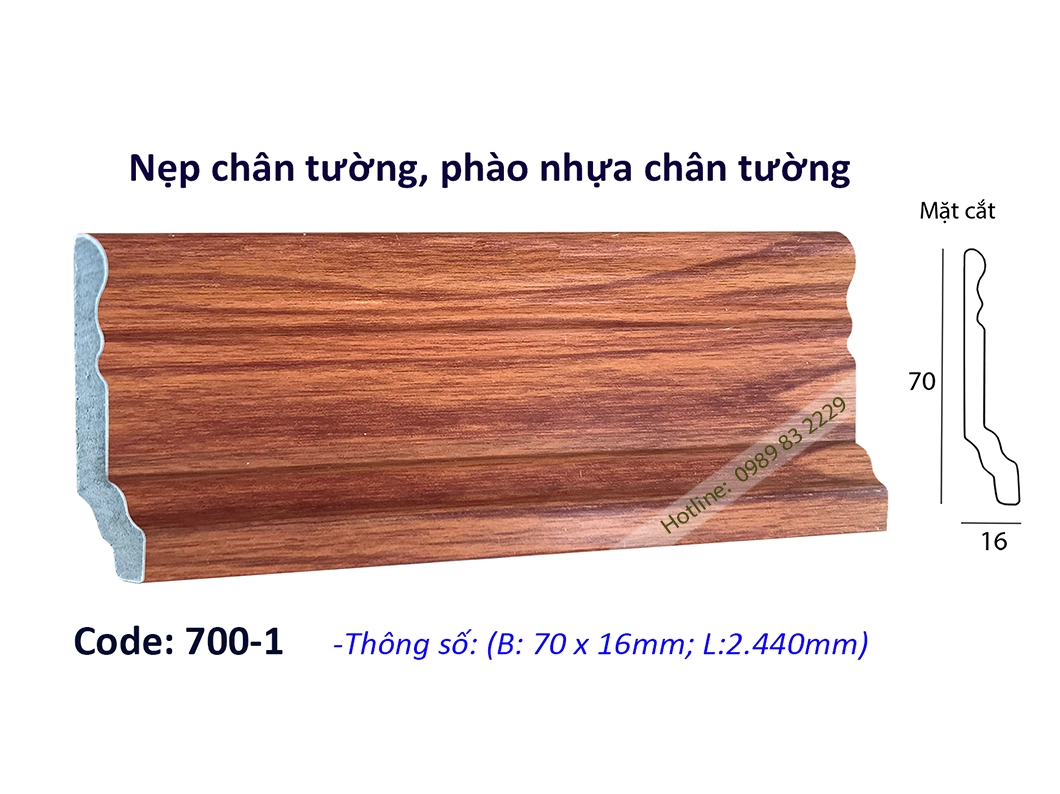 Nẹp chân tường nhựa giả gỗ sang trọng
