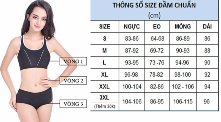 Người mẫu mặc trang phục size S