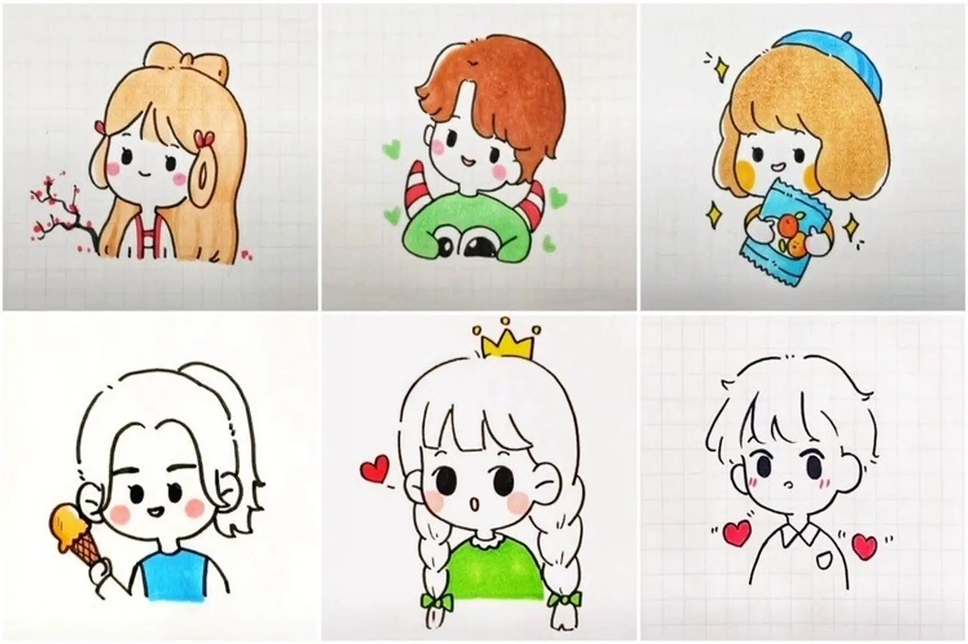 Nhân vật chibi dễ thương với trang phục bắt mắt