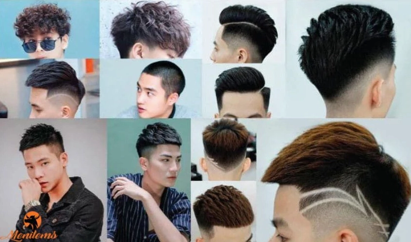 Nhiều kiểu tóc nam ngắn khác nhau được trưng bày