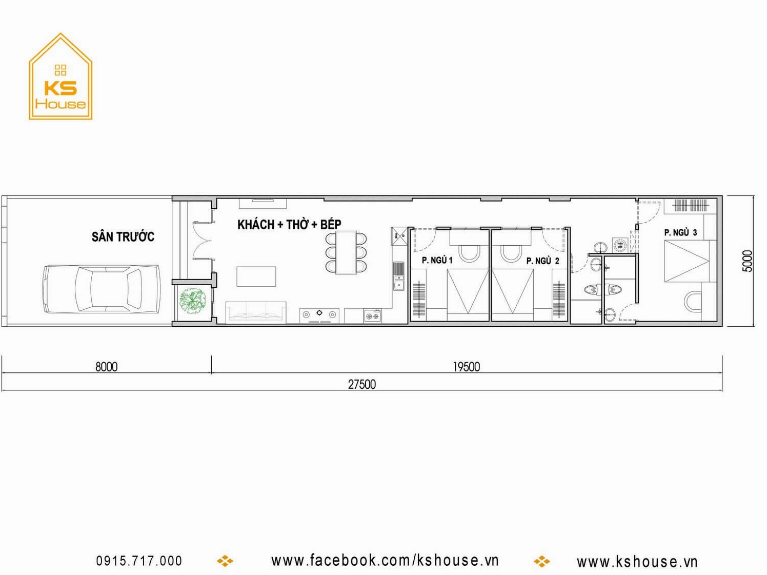 Nội thất nhà cấp 4 5x20 hiện đại, tối giản và sang trọng