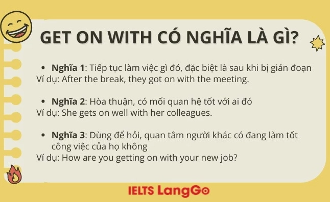 Phân biệt get on with và các cụm từ tiếng Anh khác