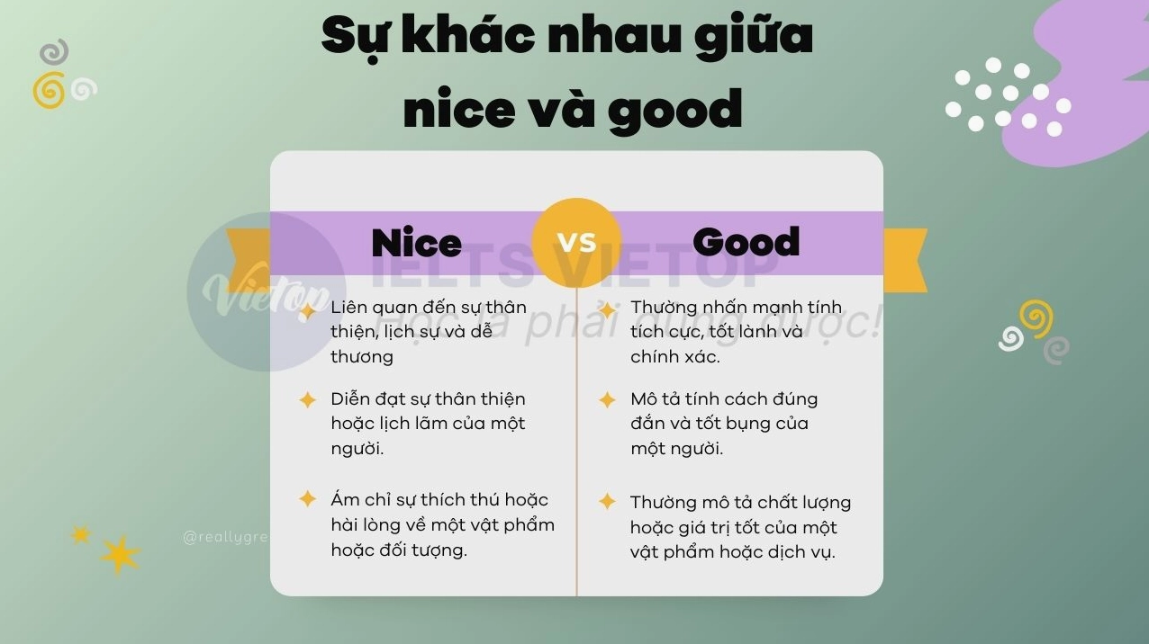 Phân biệt Nice và Good