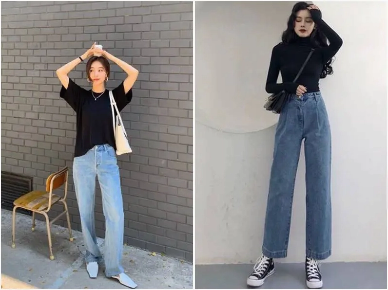 Phối quần xanh đen với áo sơ mi trắng thanh lịch