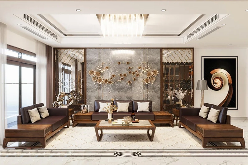 Phòng khách sang trọng với phong cách hiện đại