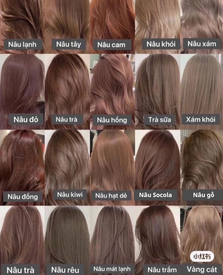 Phụ nữ với các kiểu tóc nhuộm màu khói thời trang