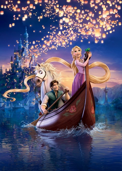 Rapunzel và Flynn Rider trong phim hoạt hình Disney Tangled
