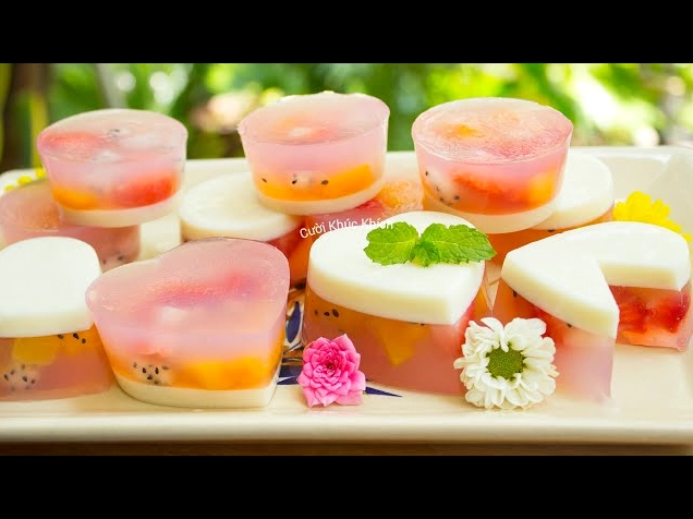 Rau câu trái cây nhiều màu sắc hấp dẫn