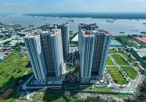 Tầm nhìn bao quát chung cư Riverside từ trên cao