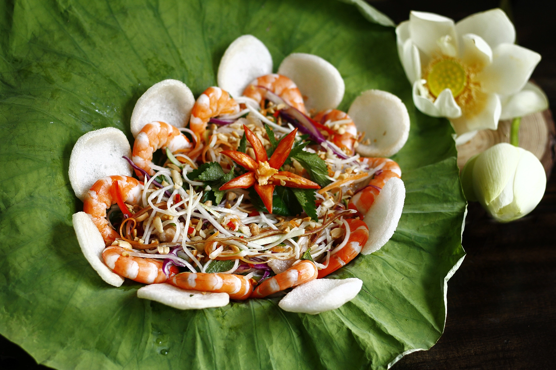 Thành phẩm gỏi đu đủ trộn đều