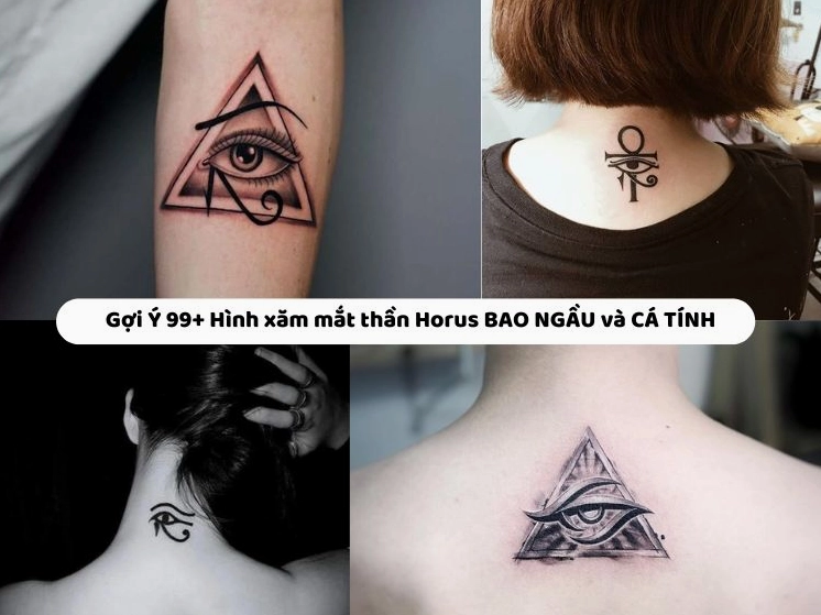 Thiết kế hình xăm con mắt thần Horus phong cách hiện đại
