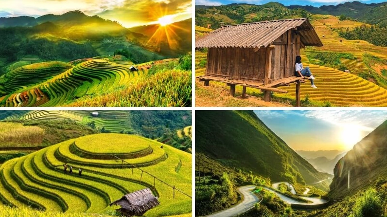 Toàn cảnh Đèo Khau Phạ nhìn từ trên cao