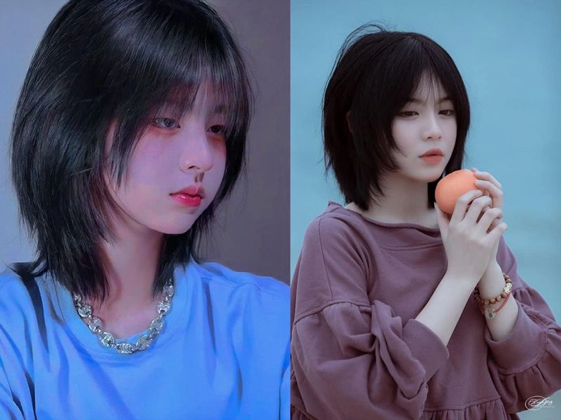 Tóc mullet ngắn nữ với màu tóc thời trang