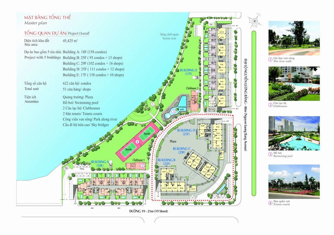 Tổng quan căn hộ Riverside Residence nhìn từ trên cao