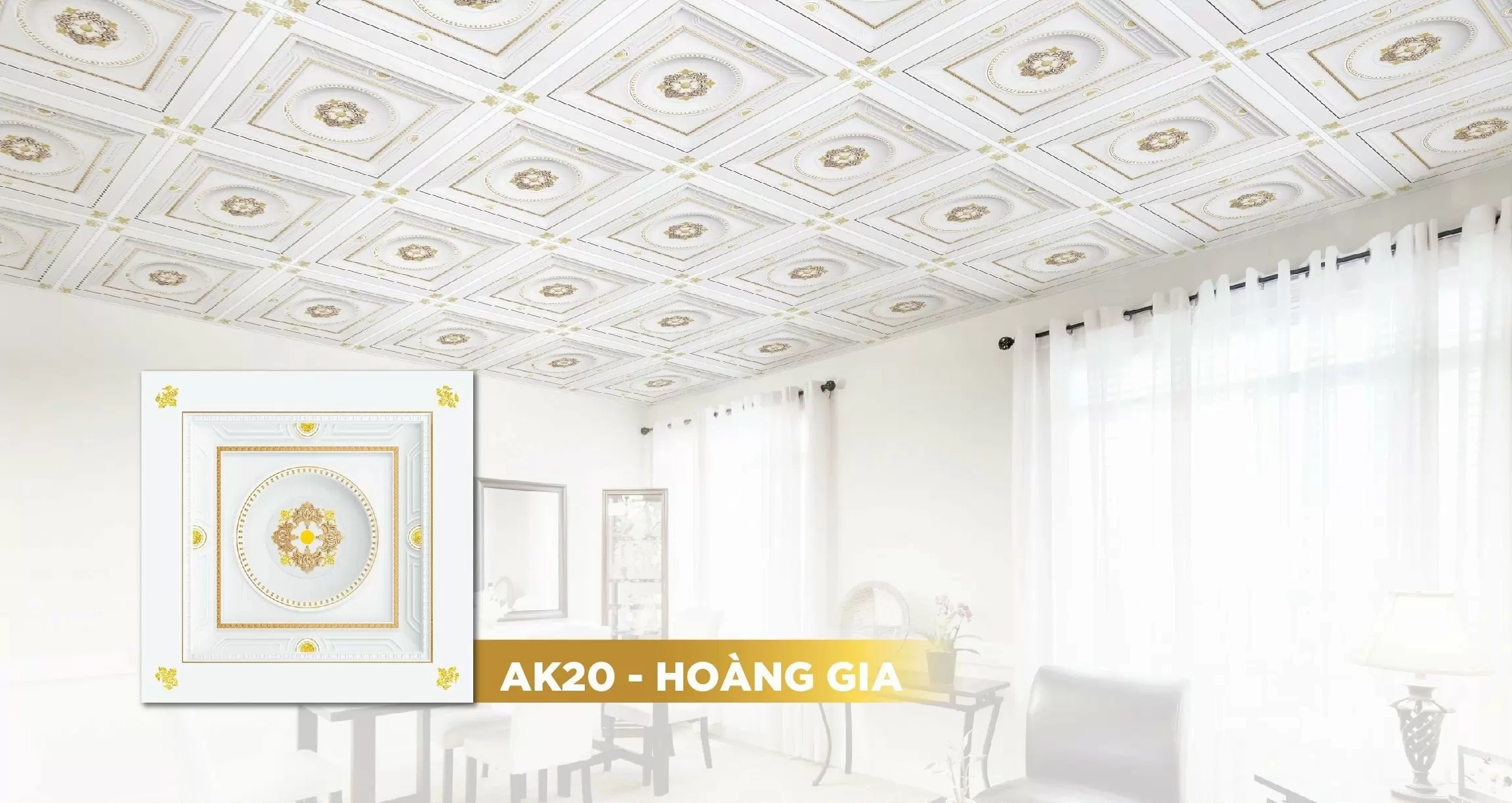 Trần la phông trang trí kiểu hoàng gia