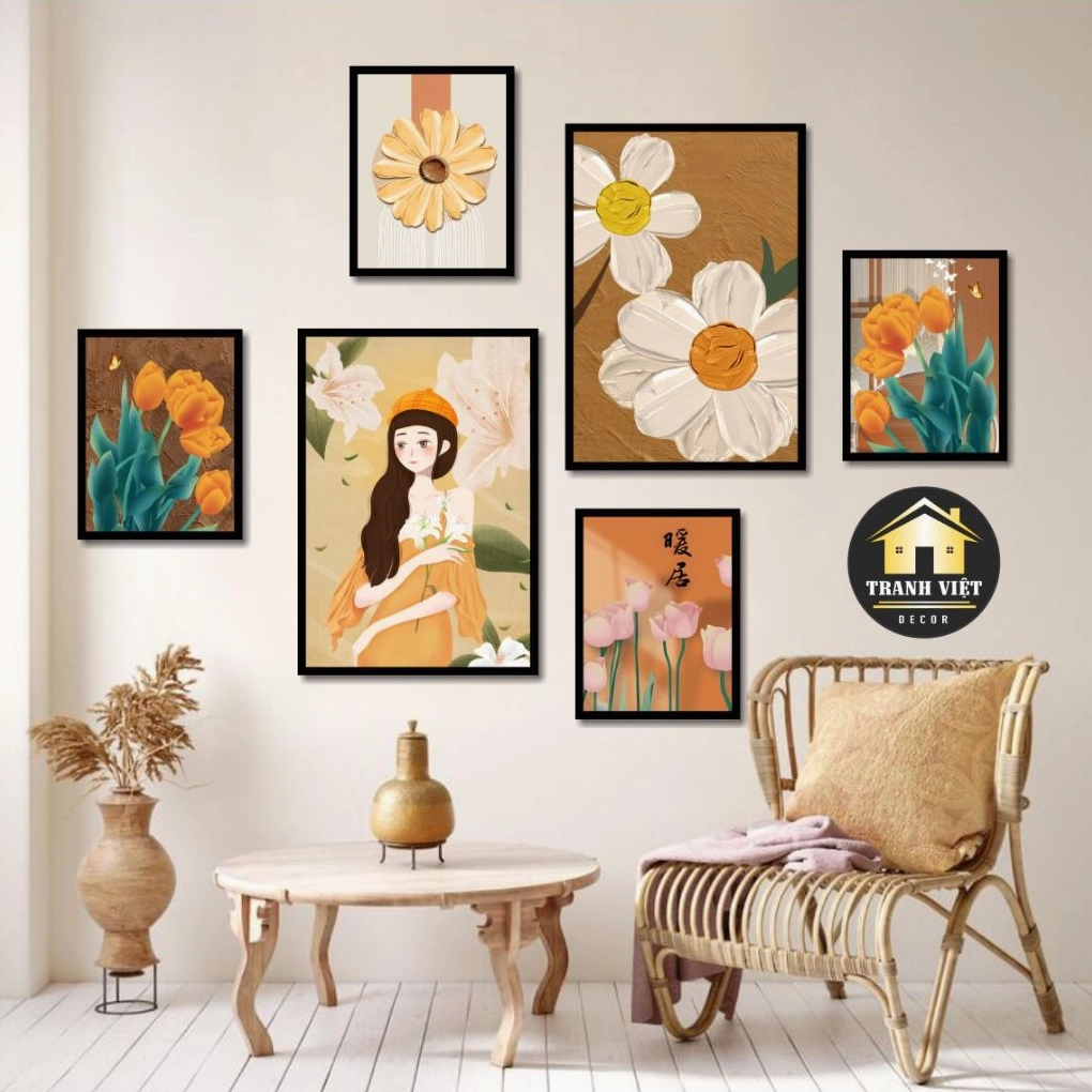Tranh decor treo tường phòng khách hiện đại