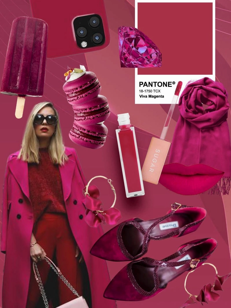 Tranh vẽ sử dụng màu magenta làm chủ đạo