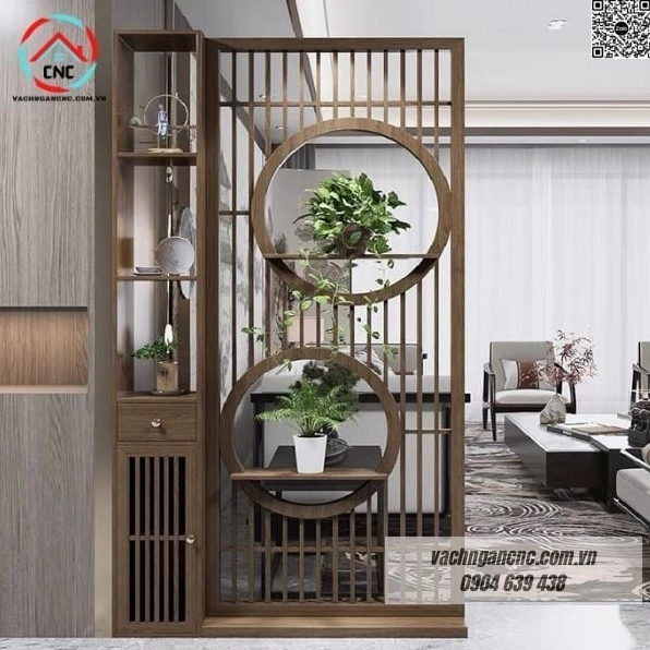 Vách ngăn gỗ CNC trang trí
