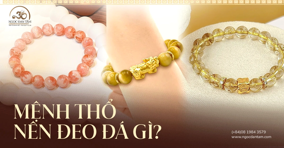 Vòng đá phong thủy mệnh Thổ cho nữ với màu sắc phù hợp