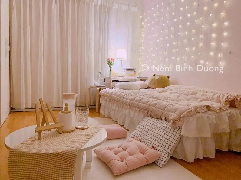 Ý tưởng trang trí phòng ngủ nhỏ không giường cho nữ